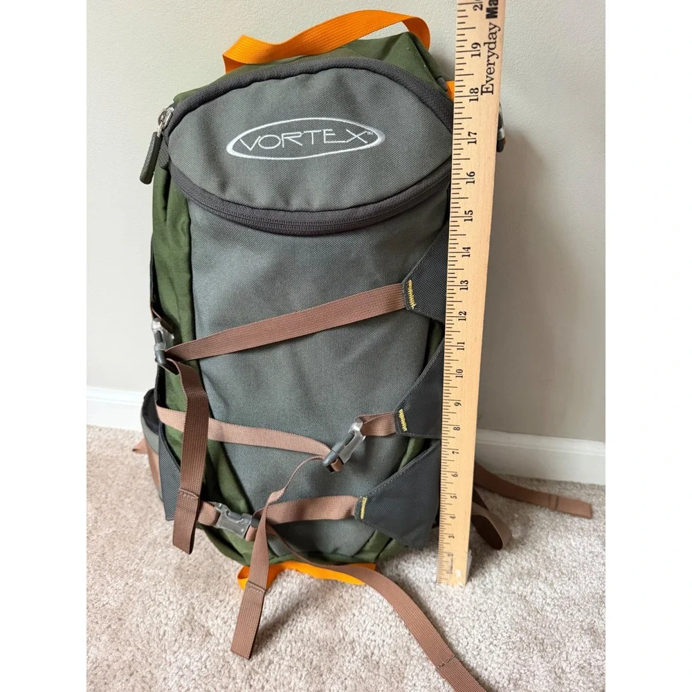 Vintage Vortex Hiking Backpack Internal Frame Green Gray Orange Y2K Gorpcoe